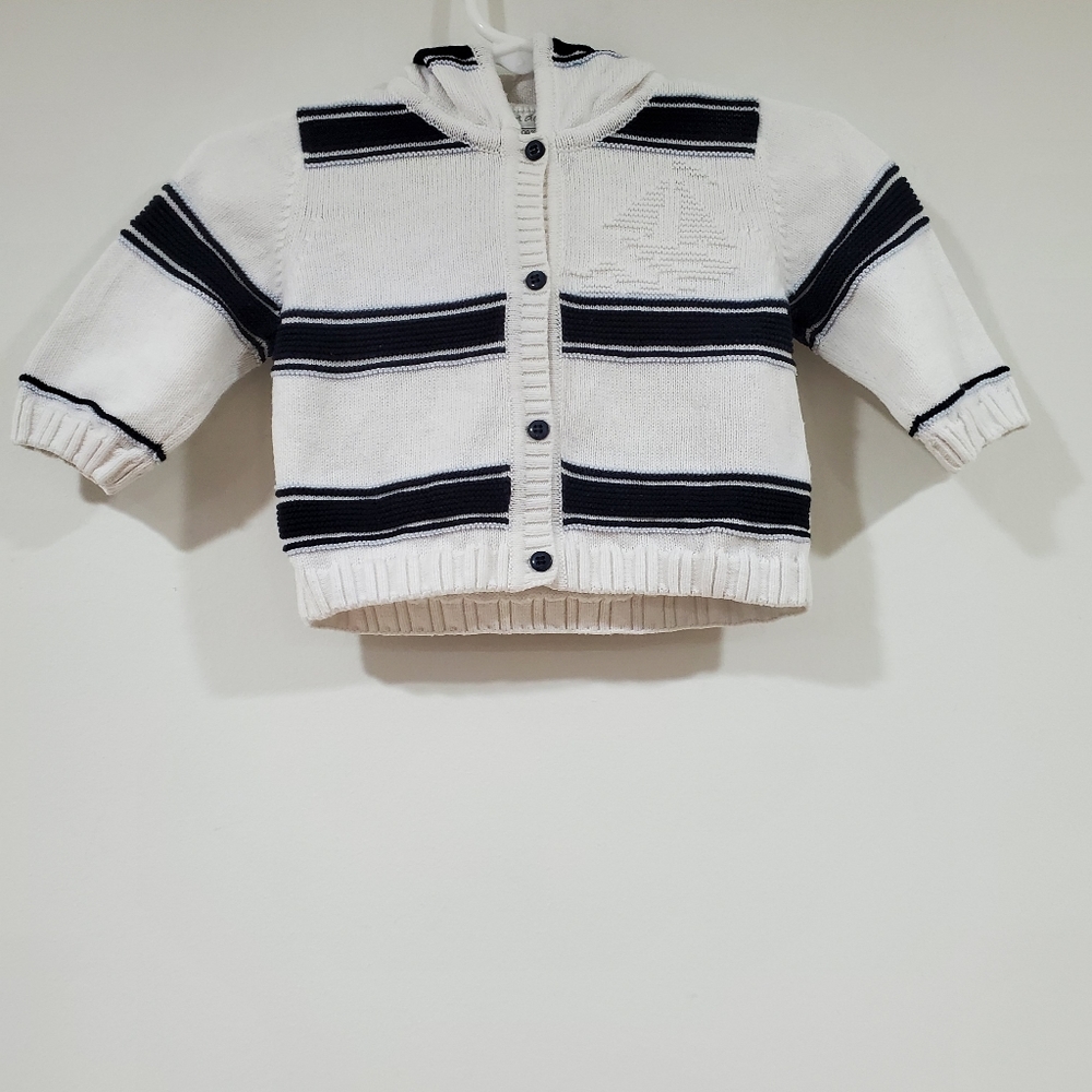 Chant De Joie Nautical Cardigan Sweater Infant's Size 0-3 Months